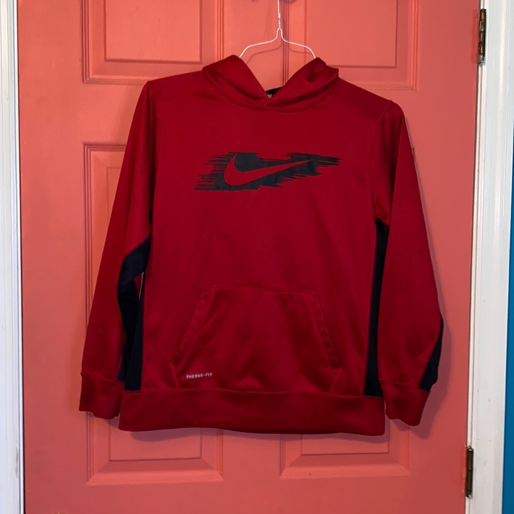 Nike Black and Red Hoodie (Youth XL)